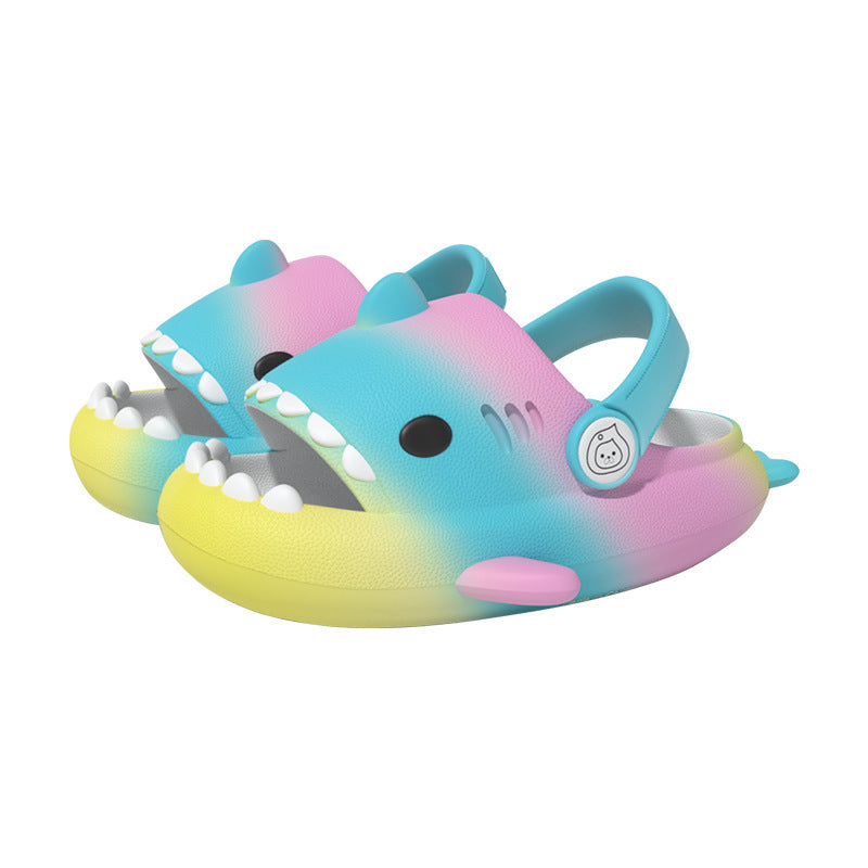 Rainbow shark slippers