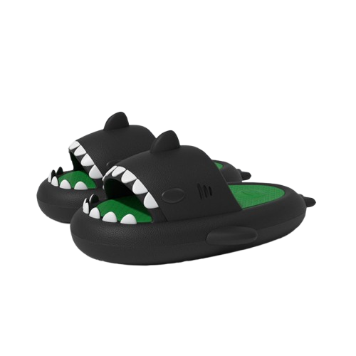 Double color shark slippers